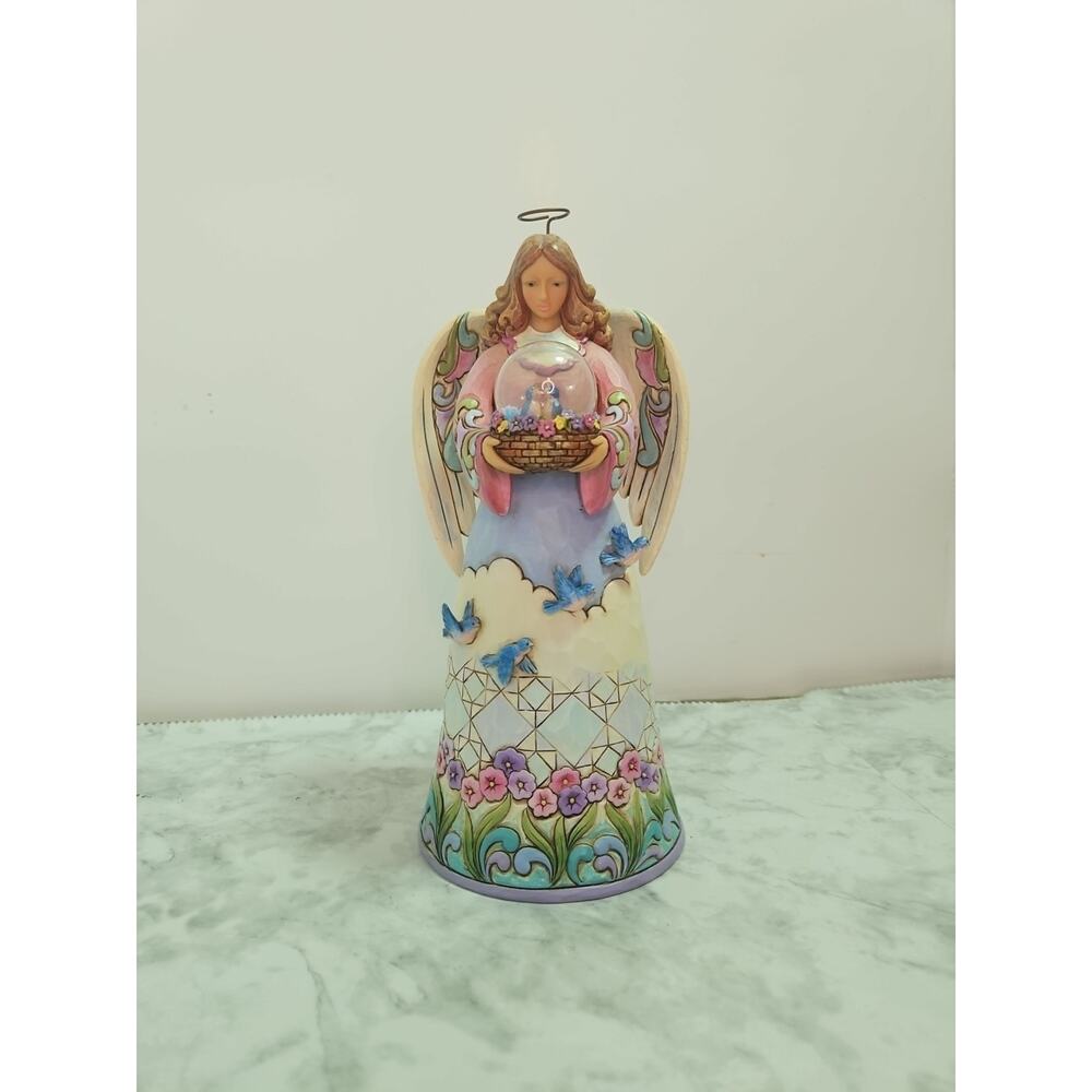 Jim Shore Love And Happiness Angel Figurine Statue Heartwood Creek Enesco 2010